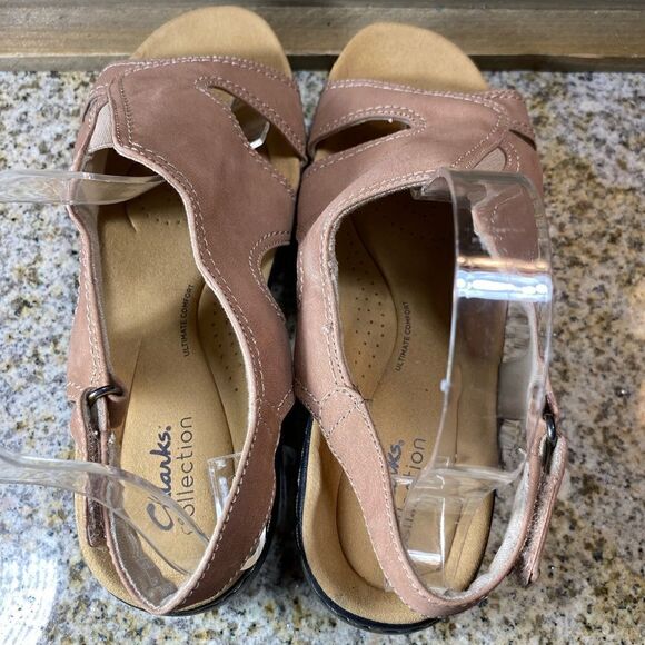 Clarks sling back small wedge sandals - Picture 3 of 9